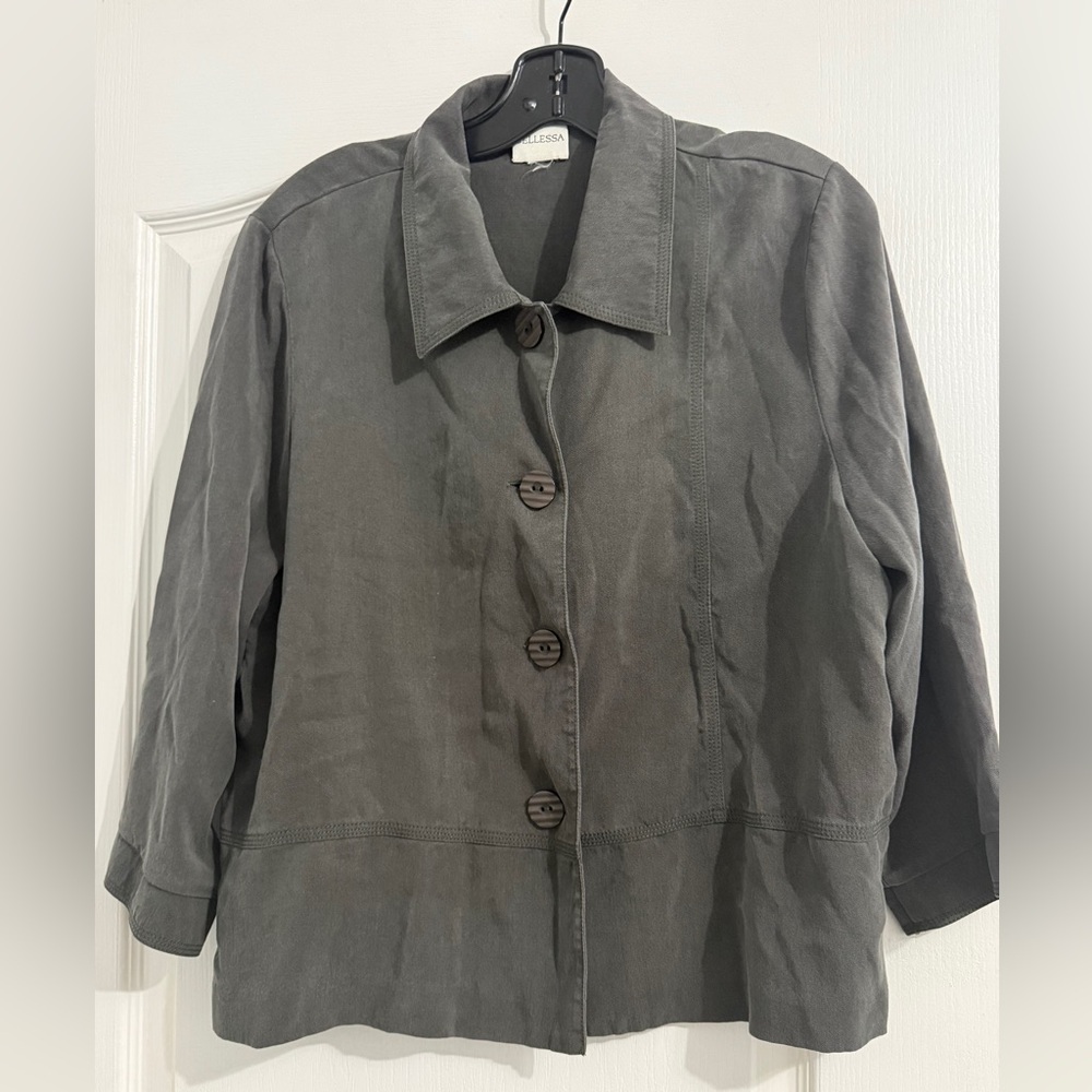 Bellesa Women's Charcoal  Jacket 16 100% Tencel